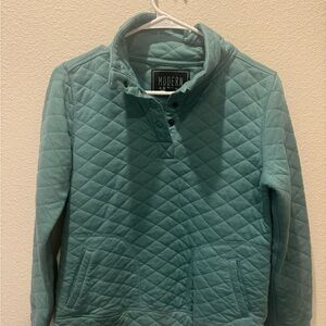 Modern Quilted Pullover in Teal